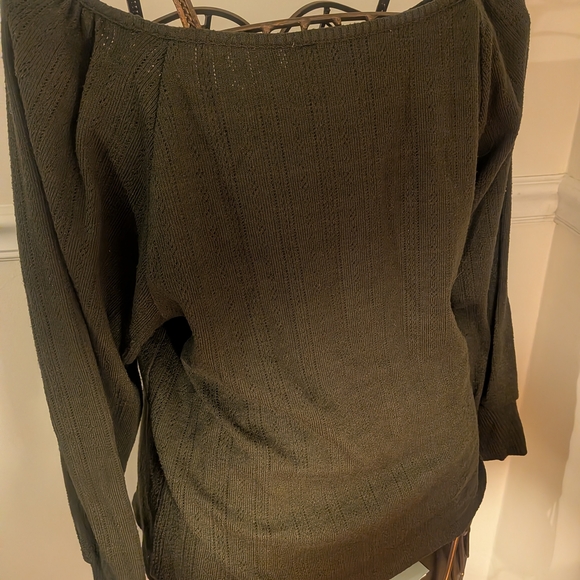 LOFT Dark Green Crew Neck Sweater - Picture 5 of 7